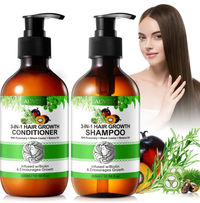 Natural 3-in-1 (Batana+Rosemary+Black Castor) Shampoo and Conditioner - Aliver