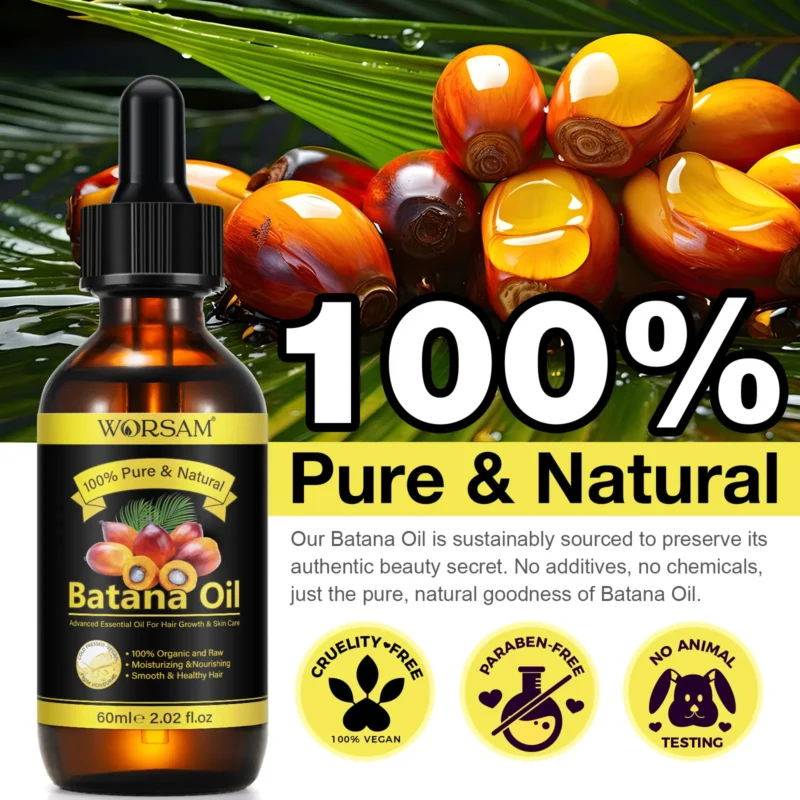 Homepage 63 Advanced Essential Batana Oil for Hair Growth & Skin Care 60ml - WORSAM